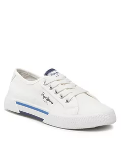 Buty dla chłopców - Pepe Jeans Tenisówki Brady Boy Basic PBS30527 Biały - grafika 1