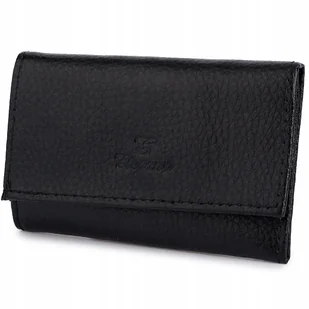 Etui Portfel Na Klucze Kluczyki Pieniądze Karty Skóra Naturalna Czarne - Etui na klucze - miniaturka - grafika 1