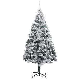 vidaXL Sztuczna choinka flokowana śniegiem z LED zielona 400 cm PVC 328479 - Choinki - miniaturka - grafika 1