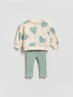 Komplety dla niemowląt - Reserved - Bawełniany komplet - złamana biel - miniaturka - grafika 1