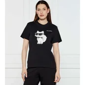 Koszulki i topy damskie - Karl Lagerfeld T-shirt IKON AQUARELLE | Regular Fit - miniaturka - grafika 1