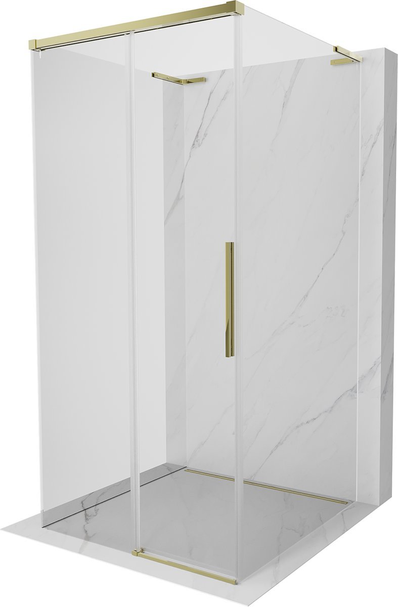 Mexen Rox-3S L kabina prysznicowa 3-ścienna rozsuwana 95 x 95 cm, transparent, złota - 8C2L-095-095-50-00-3S