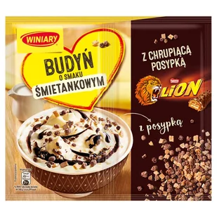 Winiary Budyń o smaku śmietankowym z chrupiącą posypką Lion 59 g - Budyń - miniaturka - grafika 1