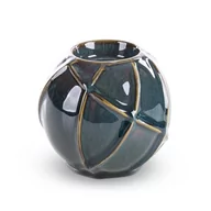 Świeczniki - Świecznik ceramiczny kula TEO 10X10X9 turtkusowy x2 - miniaturka - grafika 1