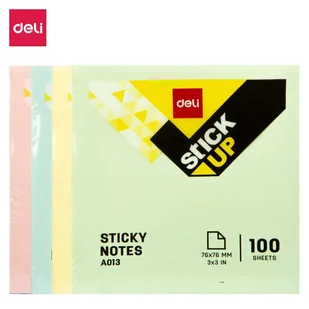Notes samoprzylepny notatnik organizer Deli A01303 76mm*76mm 100 kartek - Gadżety  do biura - miniaturka - grafika 1