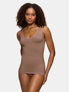 Triumph Top Smart Natural 10213349 Brązowy Slim Fit - Koszulki i topy damskie - miniaturka - grafika 1