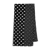 Apaszki i szaliki męskie - Damski szal w grochy i groszki czarno - biały - miniaturka - grafika 1
