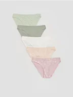 Majtki damskie - Reserved - Bawełniane majtki figi 5 pack - jasnozielony - miniaturka - grafika 1