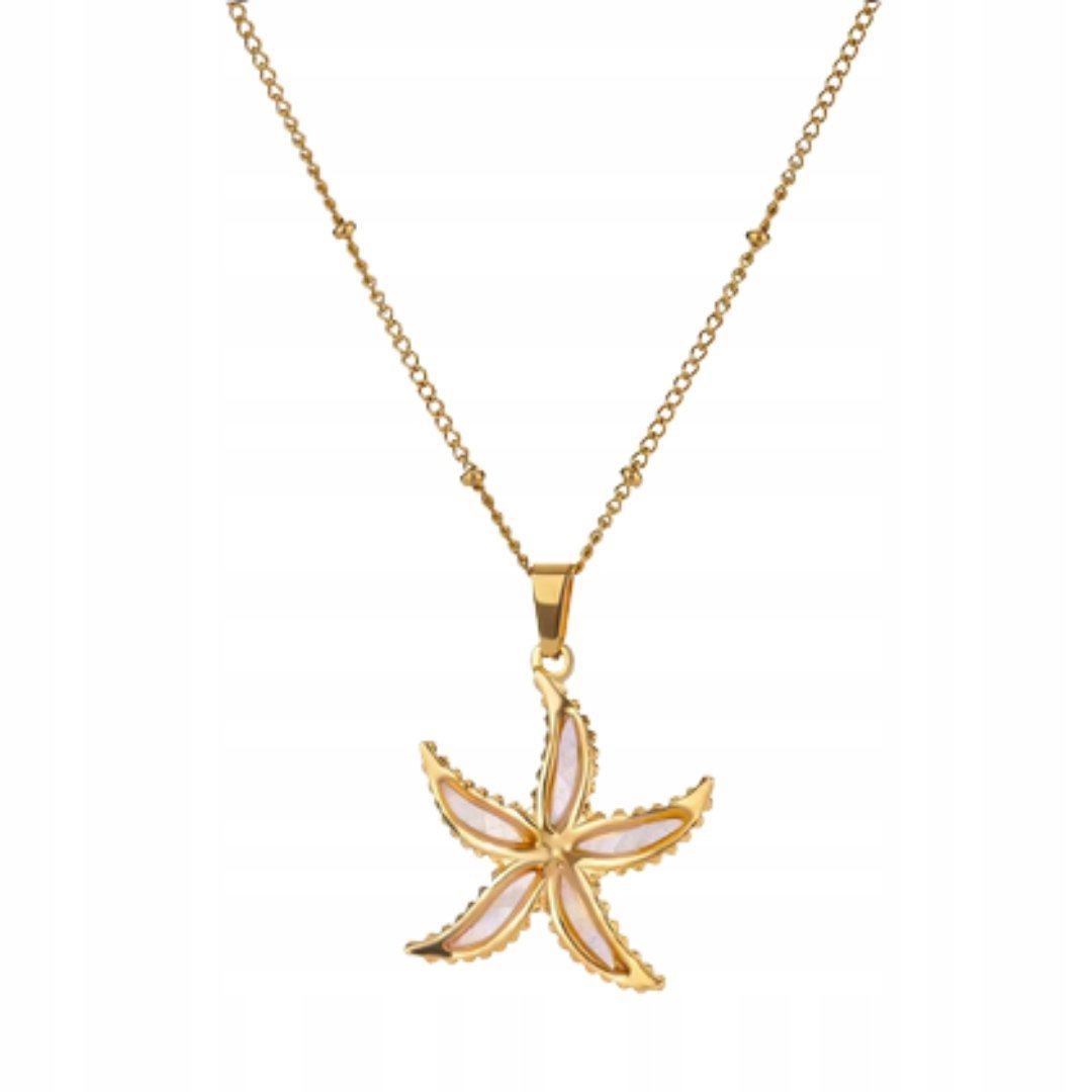 Biżuteria z rozgwiazdą opalizujące ramiona, wyjątkowy styl w kolorze złotym