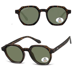 Panterkowe owalne okulary przeciwsłoneczne z polaryzacją MP62C - Okulary korekcyjne, oprawki, szkła - miniaturka - grafika 1