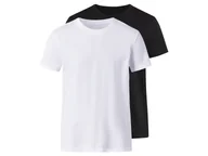 Koszulki męskie - esmara Men T-shirty męskie z bawełną, 2 sztuki (Czarny / biały, M (48/50)) - miniaturka - grafika 1