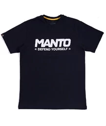 MANTO T-shirt Koszulka Logotype Defend Czarna - Koszulki sportowe męskie - miniaturka - grafika 1