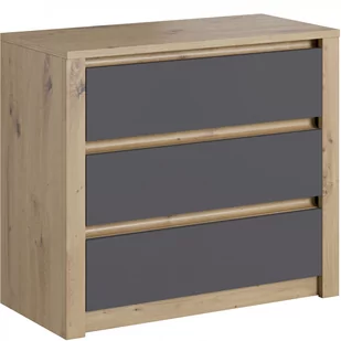 Komoda K3S Malta Sypialnia Grey Gała Meble Grey, Dąb Artisan - Komody - miniaturka - grafika 1
