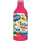 Szkolne artykuły papiernicze - Bambino Duża Farba Plakatowa W Butelce Szkolna Przedszkolna 500ml Różowa - miniaturka - grafika 1