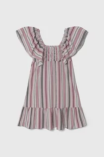 Sukienki i spódniczki dla dziewczynek - Pepe Jeans sukienka dziecięca REGINA kolor fioletowy mini rozkloszowana - grafika 1