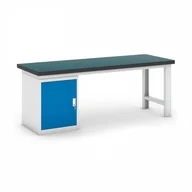 Stoły warsztatowe - B2B Partner Stół warsztatowy z szafką, 2100 mm 469133 - miniaturka - grafika 1