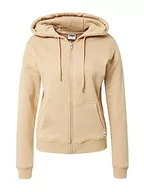 Bluzy damskie - Urban Classics Damska bluza z kapturem z organicznym zamkiem frotte, beżowa, Unionbeige, XL - miniaturka - grafika 1