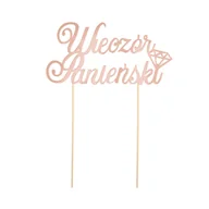 Wieczór panieński i kawalerski - Topper na tort Wieczór Panieński różowo złoty 21x16 cm - miniaturka - grafika 1