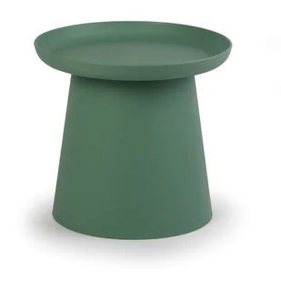 Plastikowy stolik kawowy FUNGO średnica 500 mm, zielony - Stoły i stoliki do biura - miniaturka - grafika 1