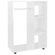 Szafki do salonu - vidaXL Szafka garderobiana, biała z połyskiem, 80x40x110 cm, płyta - miniaturka - grafika 1