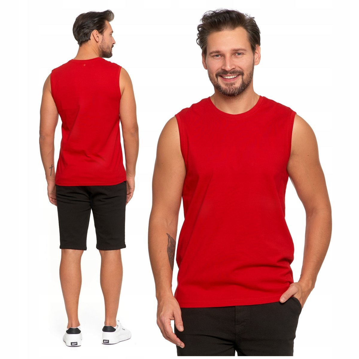 GŁADKA PODKOSZULKA MĘSKA TANK TOP KOSZULKA BEZ RĘKAWÓW BOKSERKA MORAJ XL