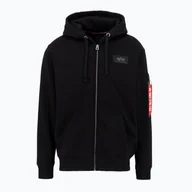 Bluzy męskie - Bluza męska Alpha Industries Back Print Zip black - miniaturka - grafika 1