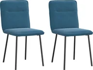 Krzesła - Krzesła stołowe, 2 szt., niebieskie, aksamitne - miniaturka - grafika 1