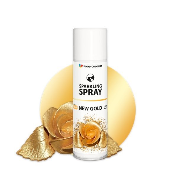 ZŁOTY Barwnik Spożywczy w Sprayu 250ml Brokat jadalny GOLD
