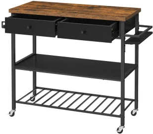 Loftowy wózek kuchenny, mobilna wyspa rustykalny brąz - Leden - Wózki kuchenne Loftowy wózek kuchenny, mobilna wyspa rustykalny brąz - Leden - Wózki kuchenne - miniaturka - grafika 1