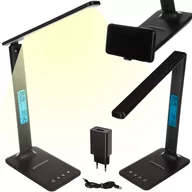 Lampy stojące - Iso Trade Lampka biurkowa Iso Trade Lampka biurkowa ze stacją pogodową czarna 5902802921765 - miniaturka - grafika 1