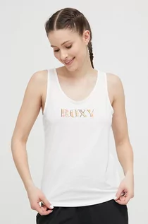 Koszulki sportowe damskie - Roxy top kolor biały - grafika 1