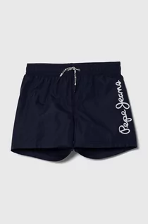 Spodnie i spodenki dla chłopców - Pepe Jeans szorty kąpielowe dziecięce LOGO SWIMSHORT kolor granatowy - grafika 1