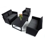 Meble ogrodowe - ALLIBERT Meble ogrodowe marie 3-set lyon zestaw 2w1 : kolor - grafit/szary BK-014764 - miniaturka - grafika 1