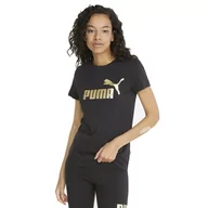 Koszulki i topy damskie - PUMA KOSZULKA DAMSKA T-SHIRT ESS METALLIC LOGO TEE BLACK 848303 01 XS - miniaturka - grafika 1