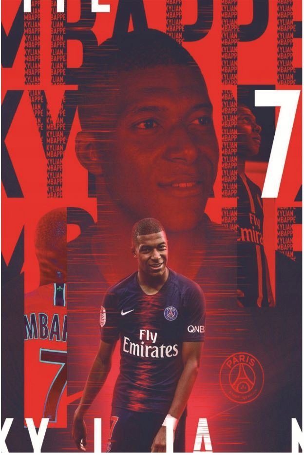 PODKŁADKA POD MYSZ Z Nadrukiem 22x18 cm Piłkarski Kylian Mbappe PSG Prezent