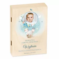 Pamiątka Chrztu Świętego - Sztućce dla dzieci zestaw w drewnianym etui z nadrukiem dla - miniaturka - grafika 1