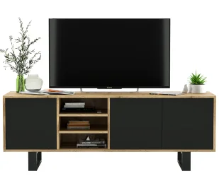 Szafka industrialna rtv dąb wotan czarny + B8-R52 - Szafki RTV Szafka industrialna rtv dąb wotan czarny + B8-R52 - Szafki RTV - miniaturka - grafika 1