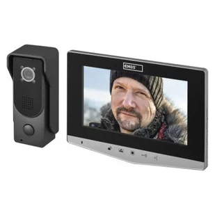 Emos Domowy wideo dzwonek 14,5 V IP44 srebrny - Dzwonki i gongi - miniaturka - grafika 1