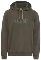 Bluzy męskie - camel active Męska bluza z kapturem, khaki (Dark Khaki), XL - miniaturka - grafika 1
