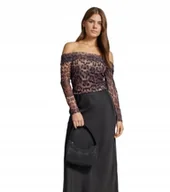 Bluzki damskie - PIECES BLUZKA AŻUROWA Z ODKRYTYMI RAMIONAMI ORIENTALNY WZÓR L XQA - miniaturka - grafika 1