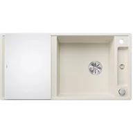 Zlewozmywaki - Zlewozmywak granitowy BLANCO Axia III XL 6 S Silgranit Delikatny biały + deska szklana 527051 - miniaturka - grafika 1