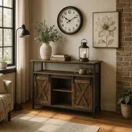 Komody - Komoda ARLO 100 cm z Półkami Dąb Rustykalny/Czarny Industrialna - miniaturka - grafika 1