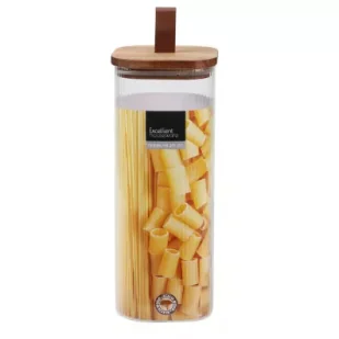 Excellent Houseware Słoik szklany z drewnianą pokrywką 1.9 l - Pojemniki kuchenne - miniaturka - grafika 1