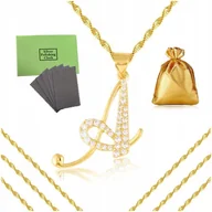 Biżuteria dla dzieci - BIŻUTERIA DZIECIĘCA, ZŁOTY NASZYJNIK LITERKA "A" DLA DZIEWCZYNKI 40cm 18K - miniaturka - grafika 1