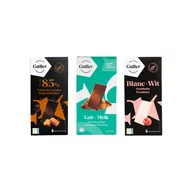 Kakao i czekolada - Zestaw tabliczek czekolady Galler Milk Amonds x White Raspberry x Noir Eclats De Caramel, 3 x 80 g - miniaturka - grafika 1