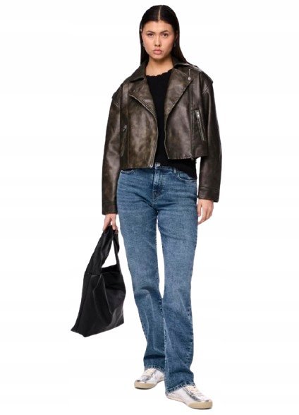 PIECES JEANSY DŁUGIE PROSTE NIEBIESKIE Z PRZETARCIAMI 30/32 XQA