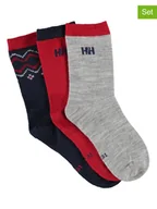 Skarpetki damskie - Helly Hansen Skarpety funkcyjne (3 pary) w kolorze granatowo-czerwono-szarym - miniaturka - grafika 1