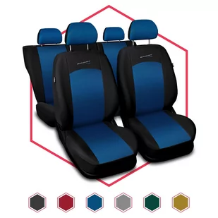 Komplet uniwersalnych pokrowców samochodowych Sport Line niebieskie - Pokrowce na fotele - miniaturka - grafika 1