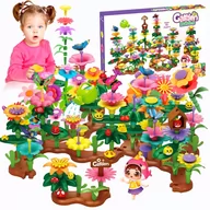 Układanki dla dzieci - Klocki kwiaty duże kwiatki konstrukcyjne DO BUDOWY KWIATOWEGO OGRODU ZESTAW KREATYWNY układankaFlower garden 274el Zbuduj ogród - miniaturka - grafika 1