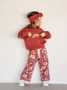 Zestaw bluza SZEFOWA z kulotami AZALIA bordo - Bluzy dla dziewczynek - miniaturka - grafika 1